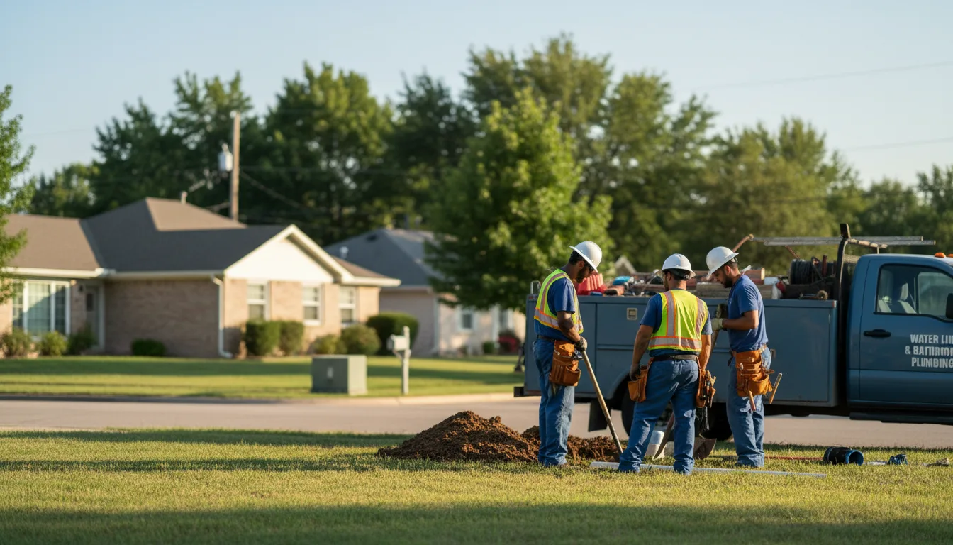 Residential water line and bathroom plumbing service in Leesburg, IN